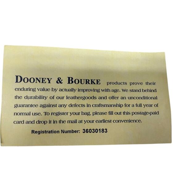 VTG Dooney & Bourke Monogram Double Pocket Tote Navy Canvas Leather Trim w Pouch - Picture 5 of 9